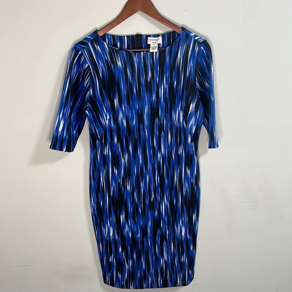 Blue and black dress